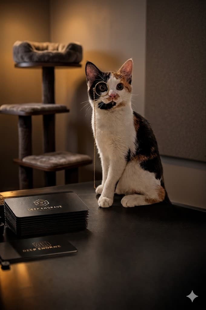 Dax, our calico quality controller